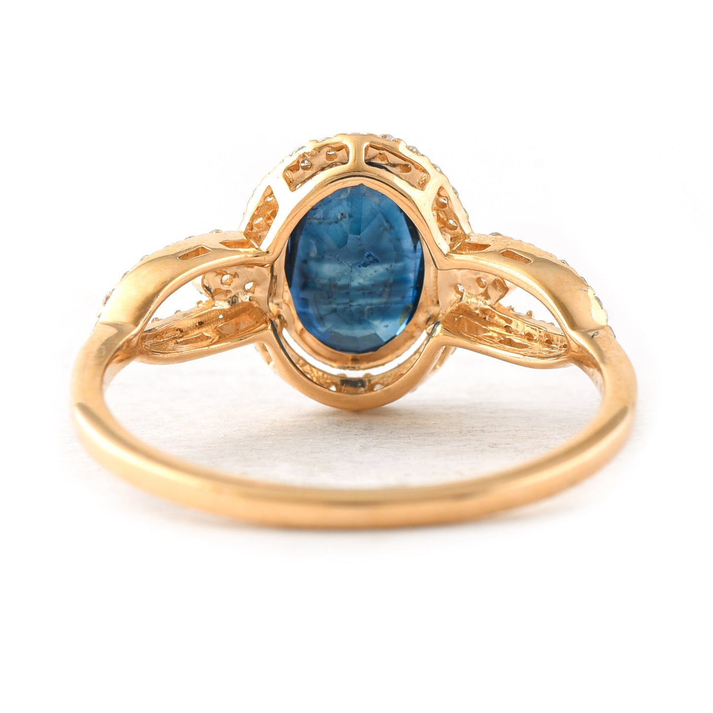2.26 Ct Oval Mixed Cut Natural Sapphire 14K Gold Ring