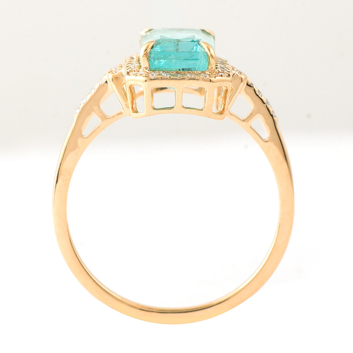 2.00 Ct Octagon Step Cut Natural Emerald 14K Gold Ring