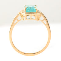 2.00 Ct Octagon Step Cut Natural Emerald 14K Gold Ring
