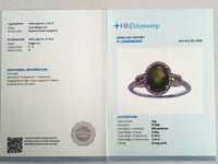 2.62 Ct Oval Mixed Cut Natural Green Sapphire 950 Platinum Ring