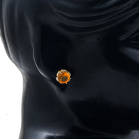 1.90 Ct Round Mixed Cut Natural Fire Opal 14K Gold Earrings