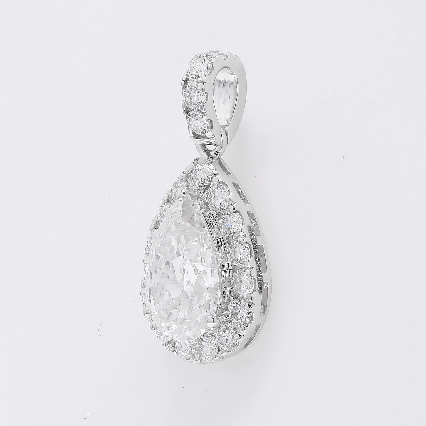 2.47 Ct Pear Brilliant Lab Grown Diamond 14K Gold Pendant
