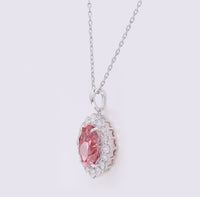 3.66 Carats Fancy Vivid Pink Lab Grown Diamond 14K Gold Pendant