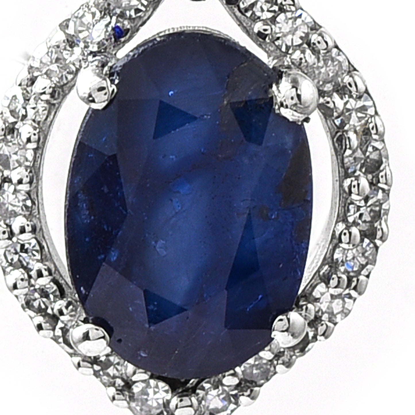 1.25 Ct Oval Sapphire 950 Platinum Pendant