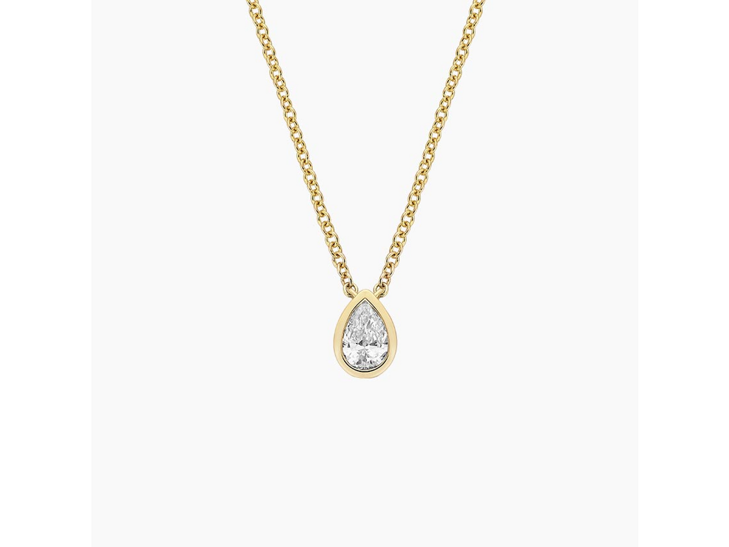 Timeless Sophistication 14K Yellow Gold Pear-Shaped Lab Diamond Solitaire Pendant 1/4 ctw