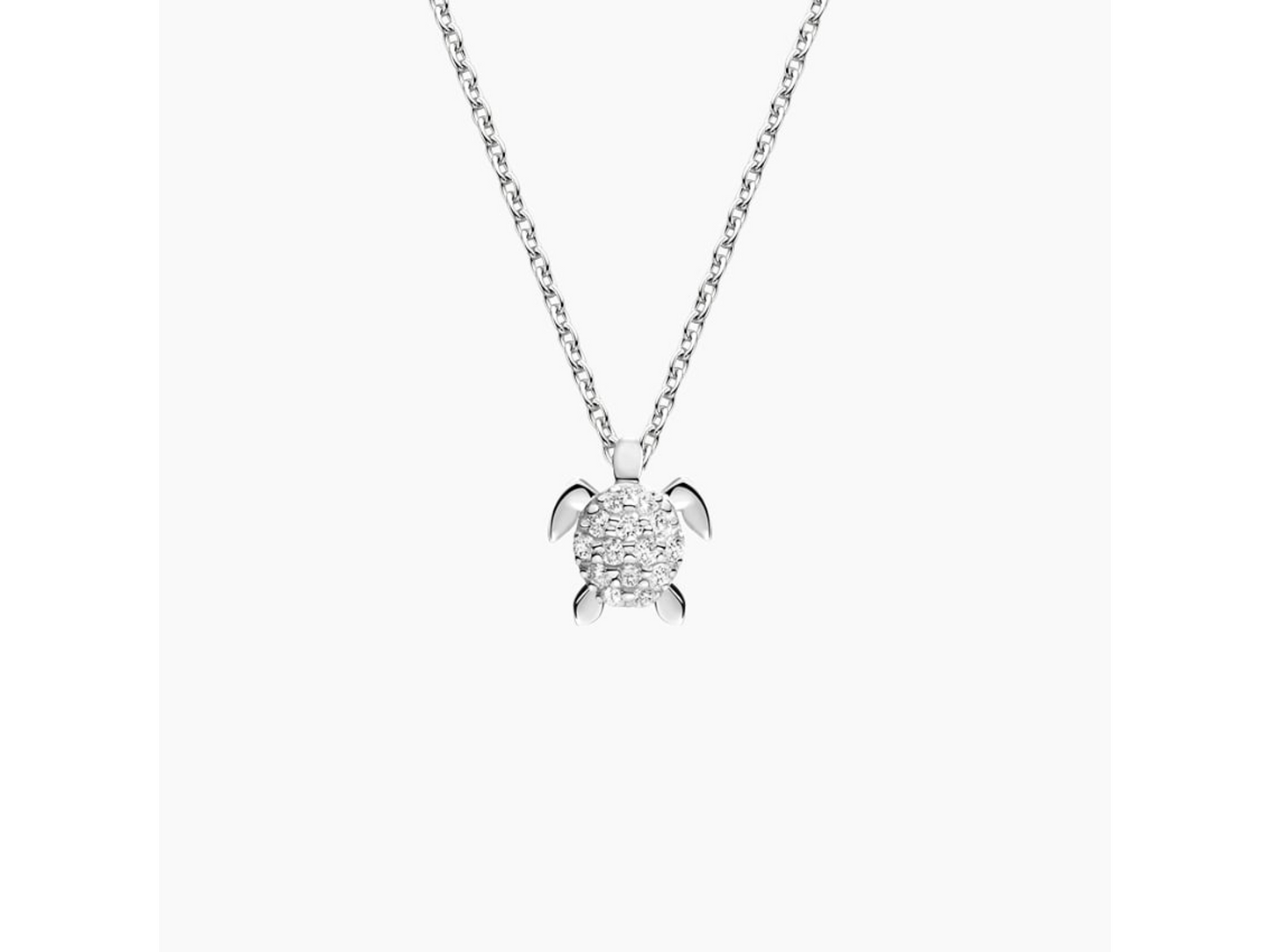 Nature's Brilliance Silver Turtle Diamond Pendant