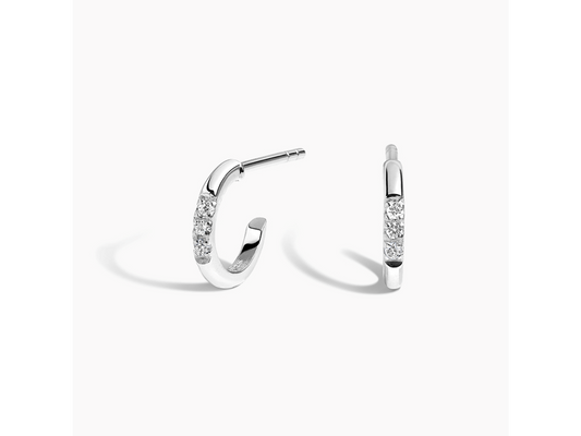 Scalloped Brilliance Diamond Huggie Earrings