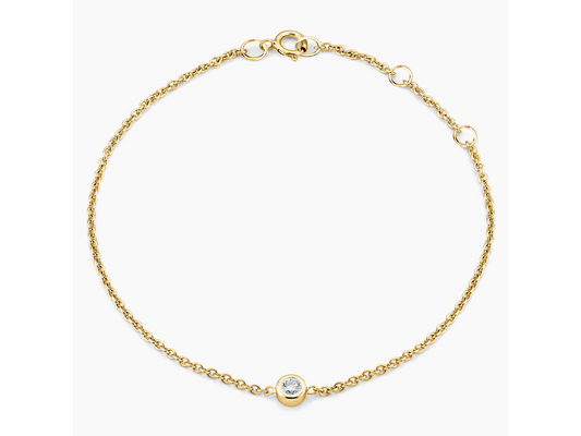 Dazzling Brilliance 18K Yellow Gold Diamond Bezel Bracelet