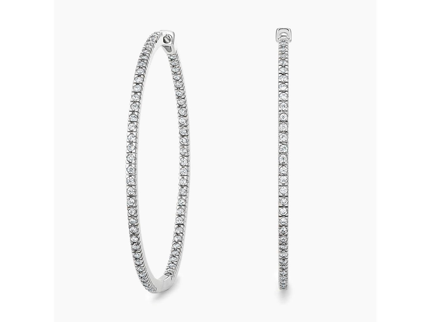 Echo Brilliance 18K White Gold Diamond Hoop Earrings 3/4 ctw