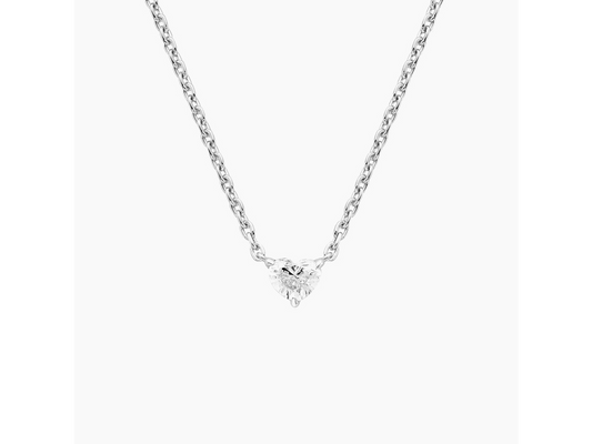 Chic Romance Heart Shaped Lab Diamond Pendant 1/8 ctw