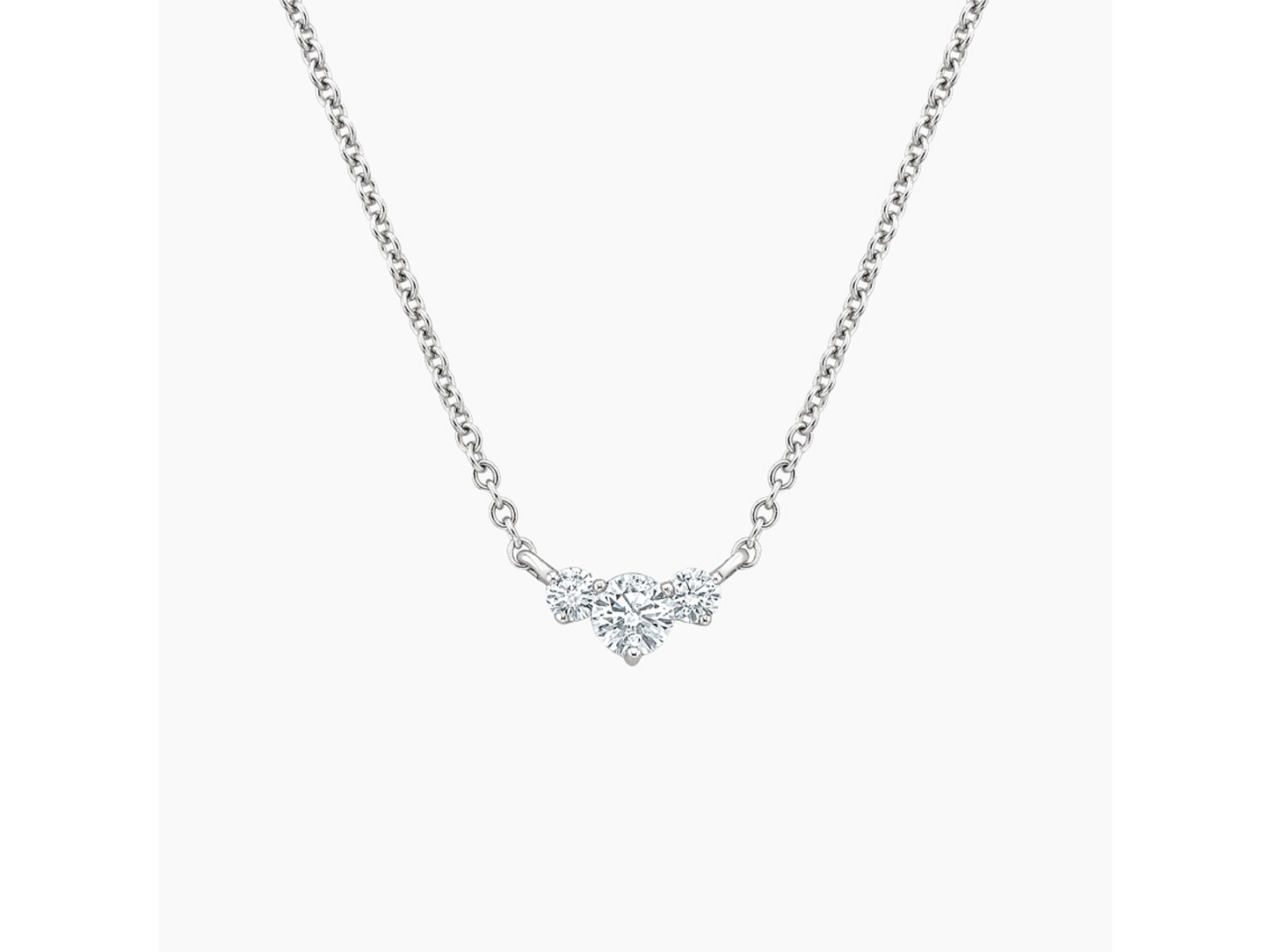 Chic Trio 18K White Gold Diamond Pendant 1/3 ctw