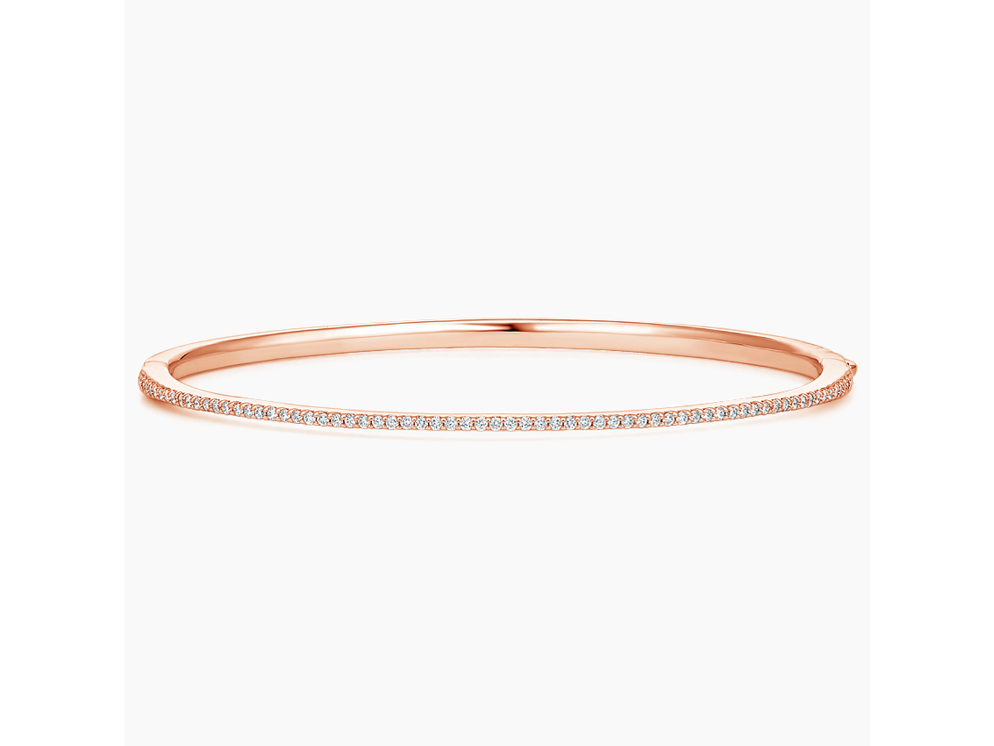 Glimmering Whisper Diamond Bangle Bracelet in 14K Rose Gold 3/8 ctw