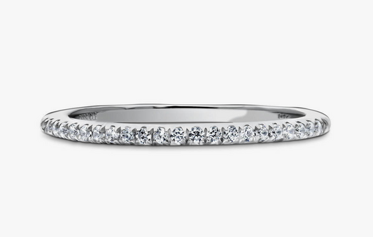 Micro Pave Set CZ Half Eternity Ring in Sterling Silver