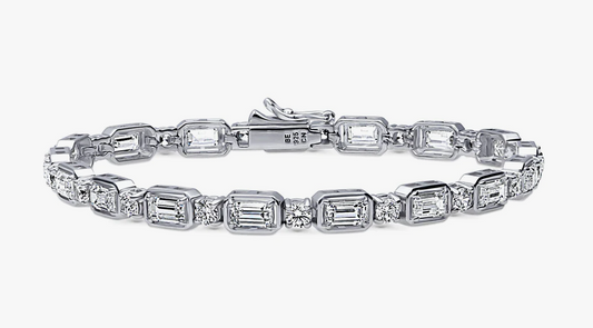 Art Deco CZ Statement Tennis Bracelet in Sterling Silver