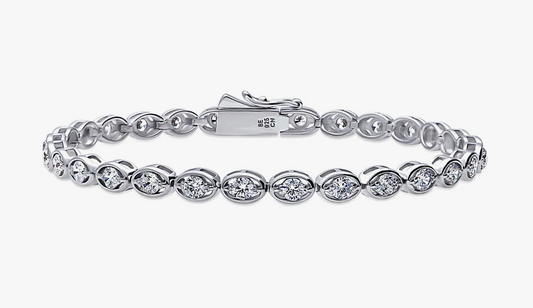 East-West CZ Statement Tennis Bracelet in Sterling Silver