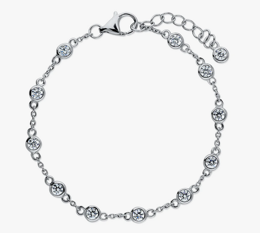 CZ by the Yard Station Bracelet in Sterling Silver