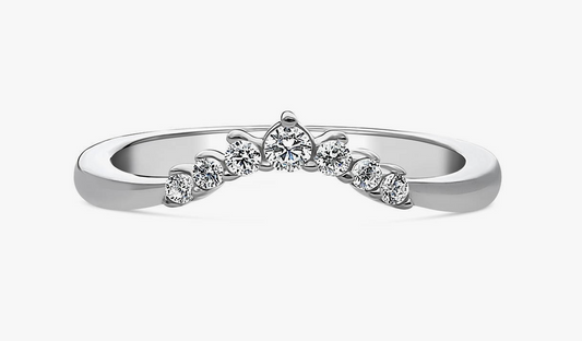 Wishbone 7-Stone CZ Curved Band in Sterling Silver