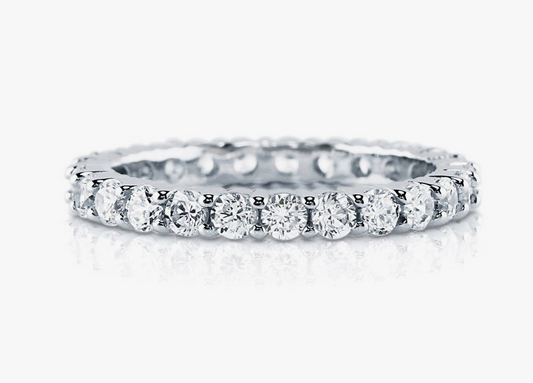 Pave Set CZ Eternity Ring in Sterling Silver