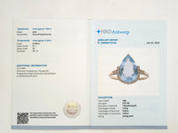 3.20 Ct Pear Natural Aquamarine 14K Gold Ring