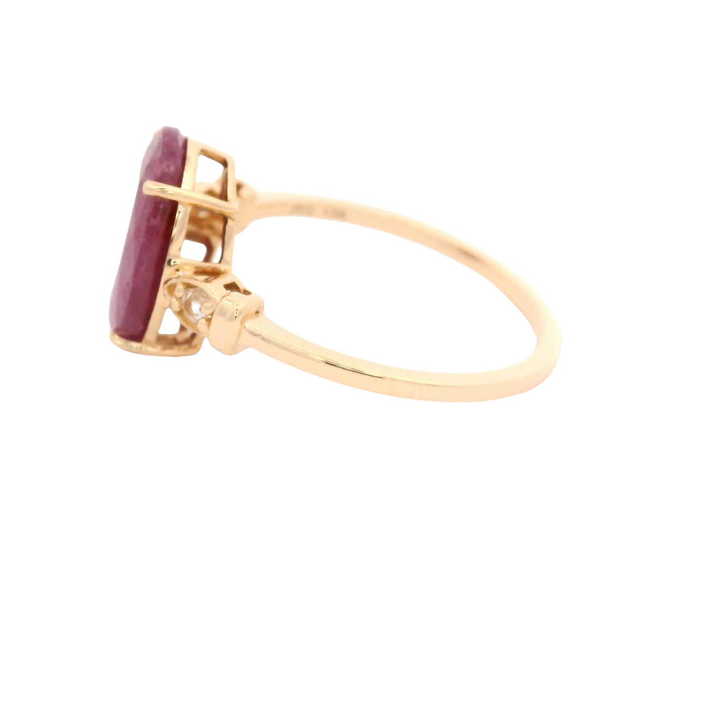 3.42 Ct Oval Ruby 14K Gold Ring