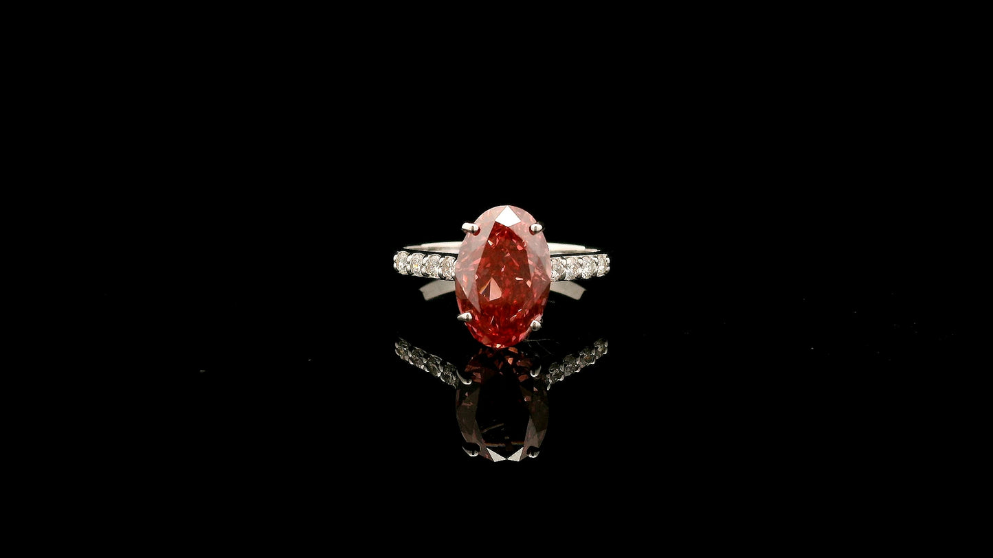 3.33 Carats Pink Lab Grown Diamond 14K Gold Ring