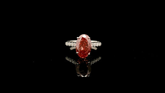 3.33 Carats Pink Lab Grown Diamond 14K Gold Ring