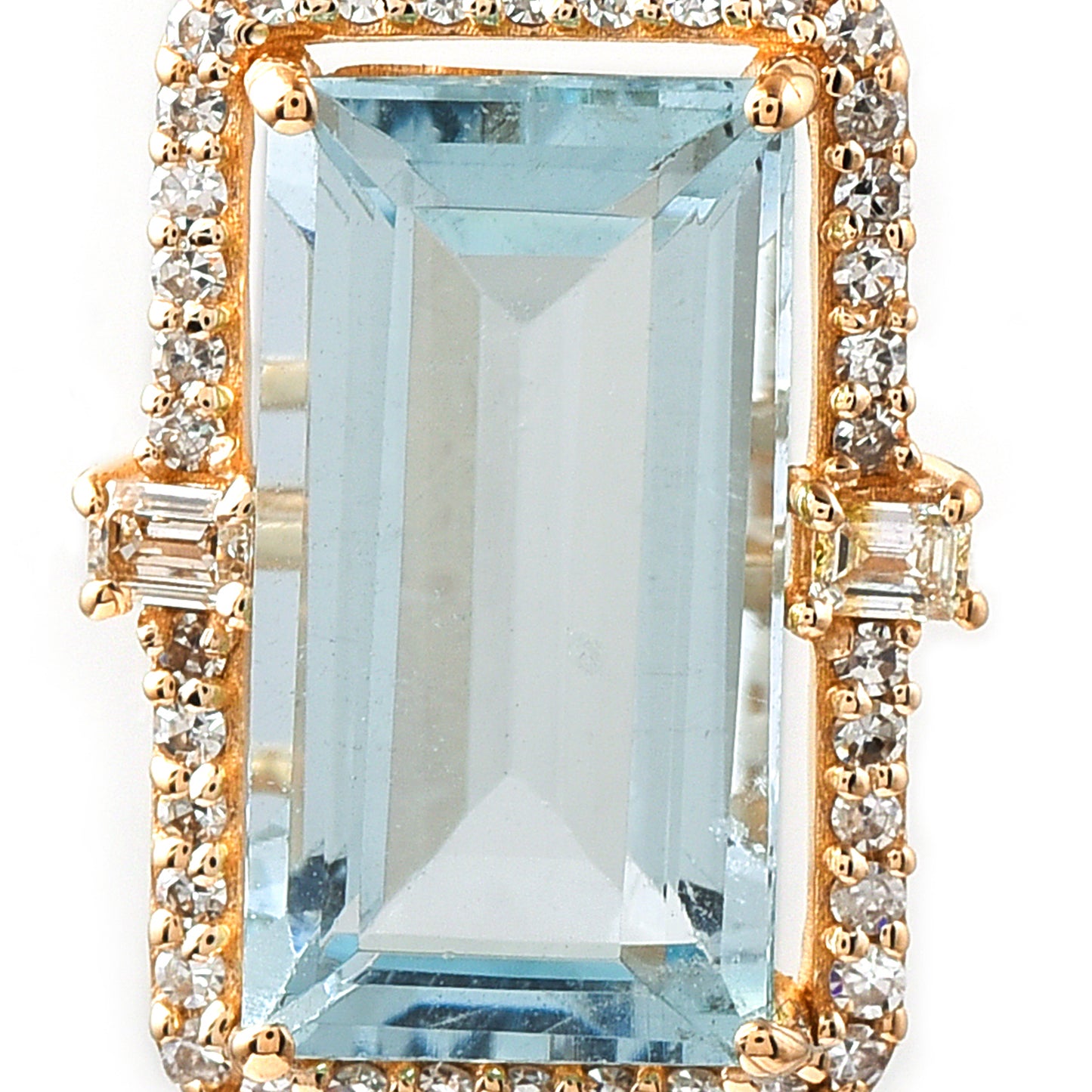 2.45 Ct Octagon Aquamarine 14K Gold Pendant