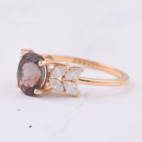 1.91 Ct Oval Natural Pink Tourmaline 14K Gold Ring