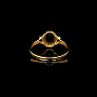 1.29 Ct Oval Mixed Cut Natural Green Sapphire 14K Gold Ring