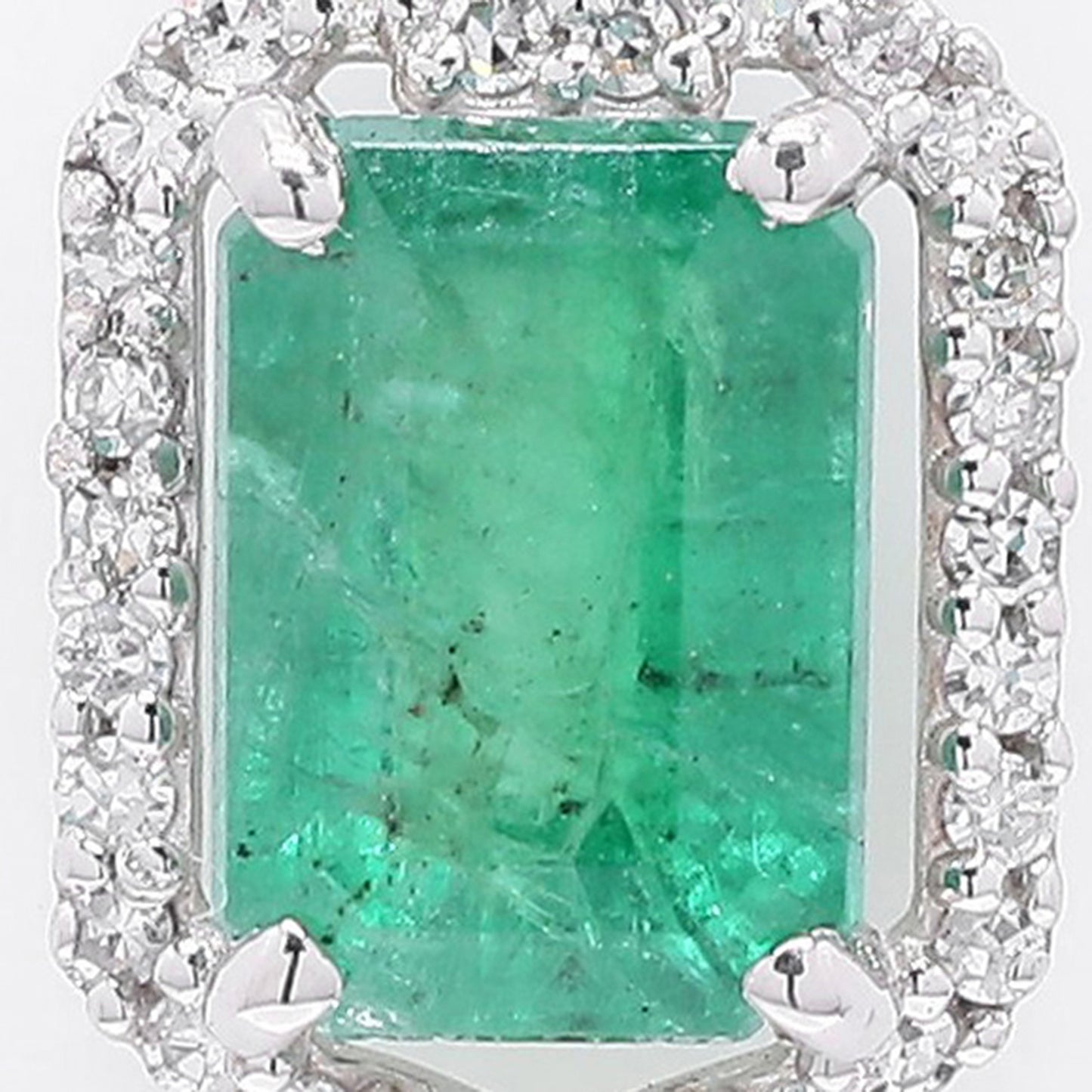 1.20 Ct Octagon Step Cut Natural Emerald 950 Platinum Pendant