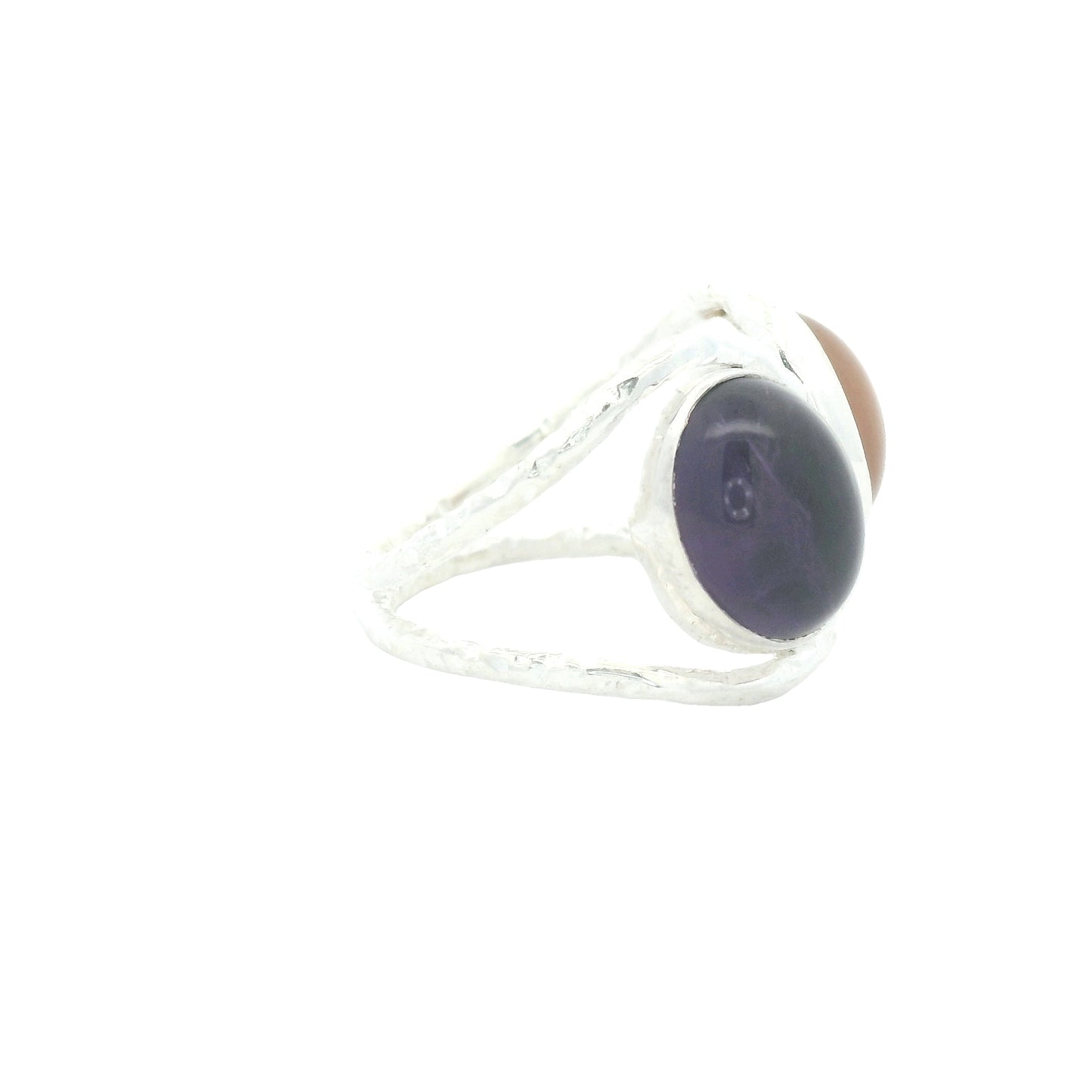 13.33 Ct Amethyst, Moonstone 925 Sterling Silver Ring