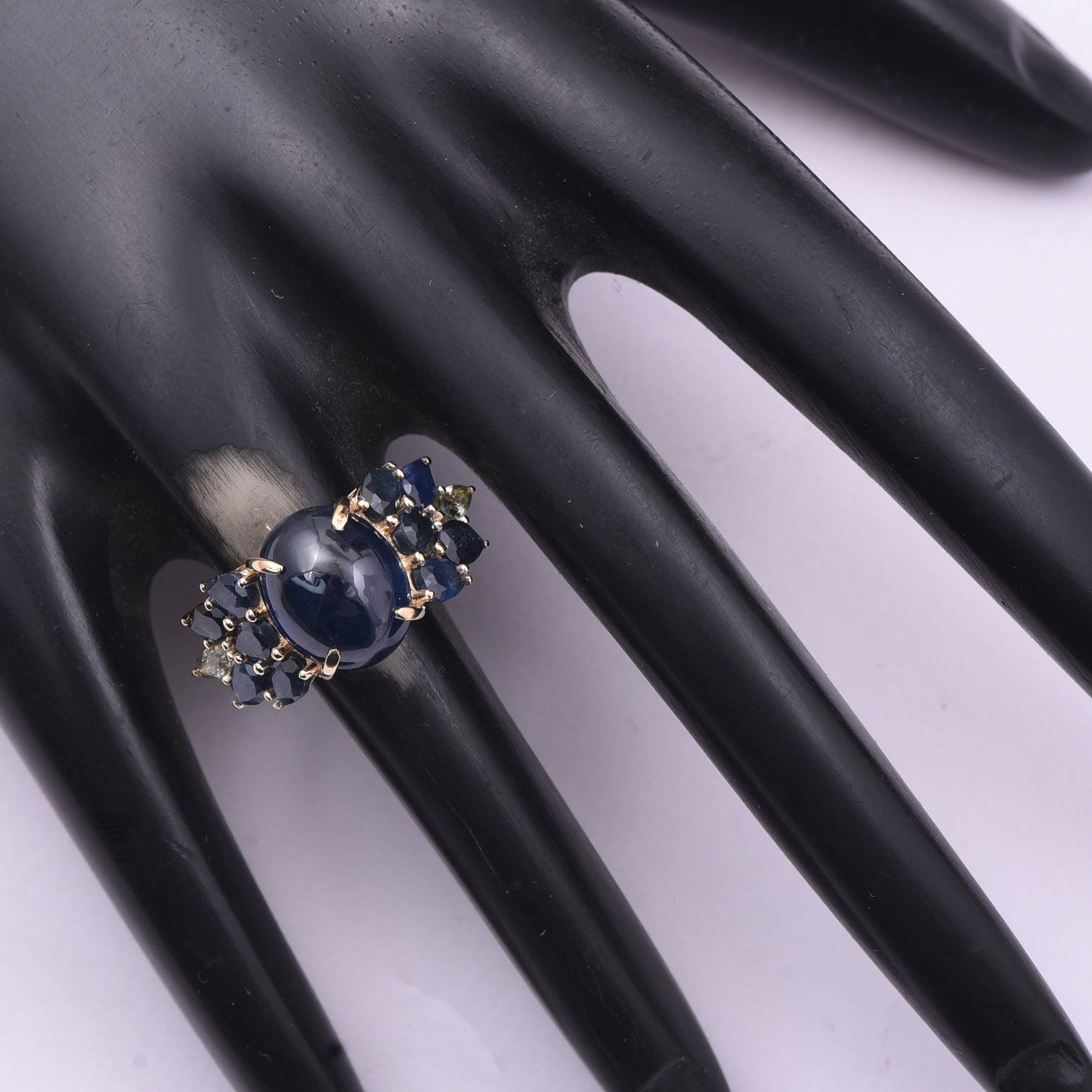 8.82 Ct Oval Sapphire 9K Gold Ring
