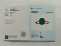 2.23 Ct Cushion Cabochon Cut Natural Emerald 14K Gold Ring
