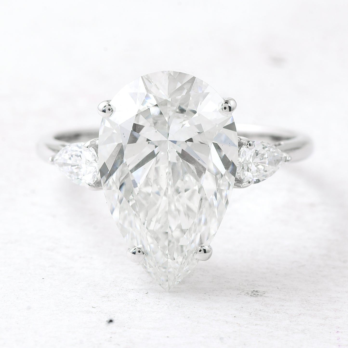 5.14 Ct Pear Lab Grown Diamond 14K Gold Ring