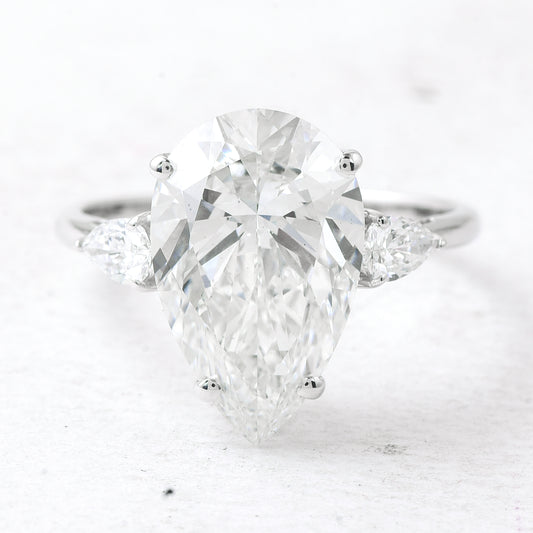 5.14 Ct Pear Lab Grown Diamond 14K Gold Ring