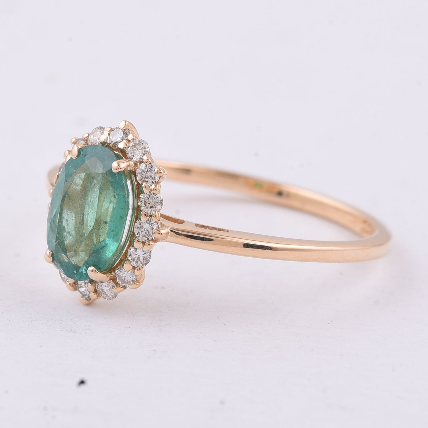 1.02 Ct Oval Natural Emerald 14K Gold Ring