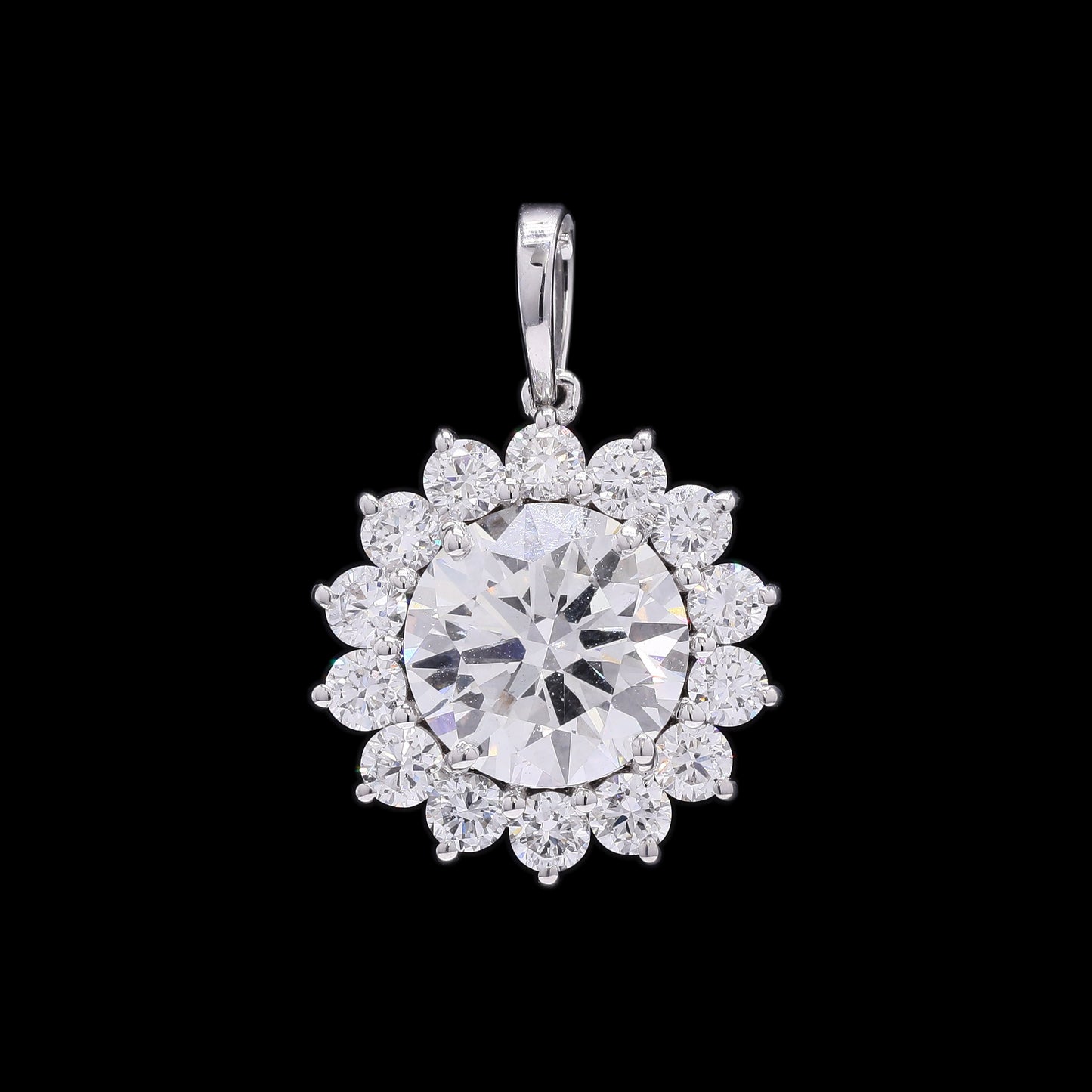 3.11 Carats Lab Grown Diamond 14K Gold Pendant