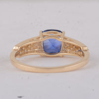 1.78 Ct Cushion Sapphire 9K Gold Ring