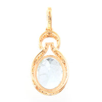 2.75 Ct Oval Mixed Cut Natural Aquamarine 14K Gold Pendant