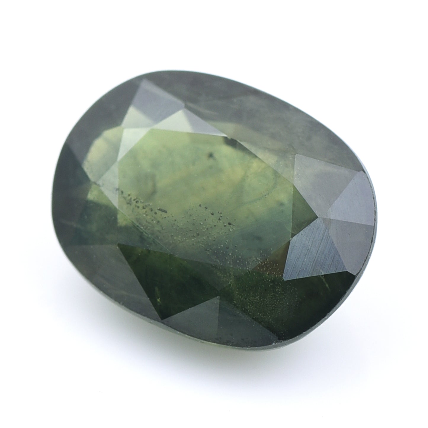 6.27 Natural Corundum Green Sapphire Oval Mixed Cut Gemstone