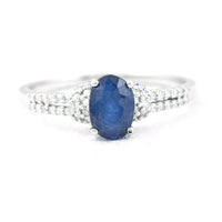 1.24 Ct Oval Mixed Cut Natural Sapphire 950 Platinum Ring