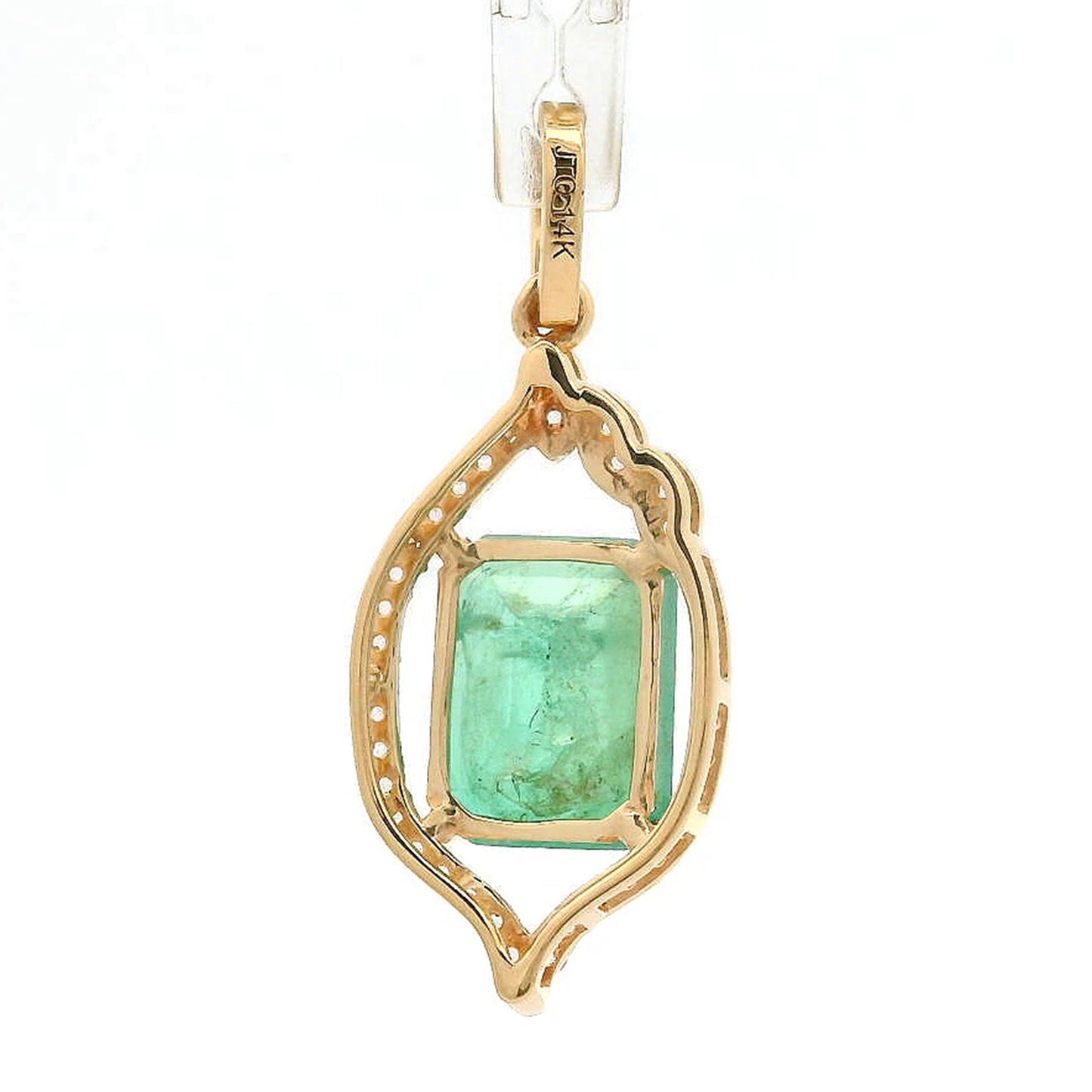 2.33 Ct Octagon Emerald 14K Gold Pendant