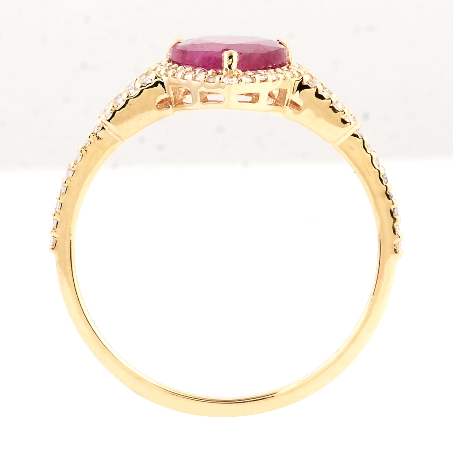 2.07 Ct Pear Mixed Cut Natural Corundum Ruby 14K Gold Ring