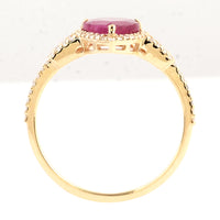 2.07 Ct Pear Mixed Cut Natural Corundum Ruby 14K Gold Ring