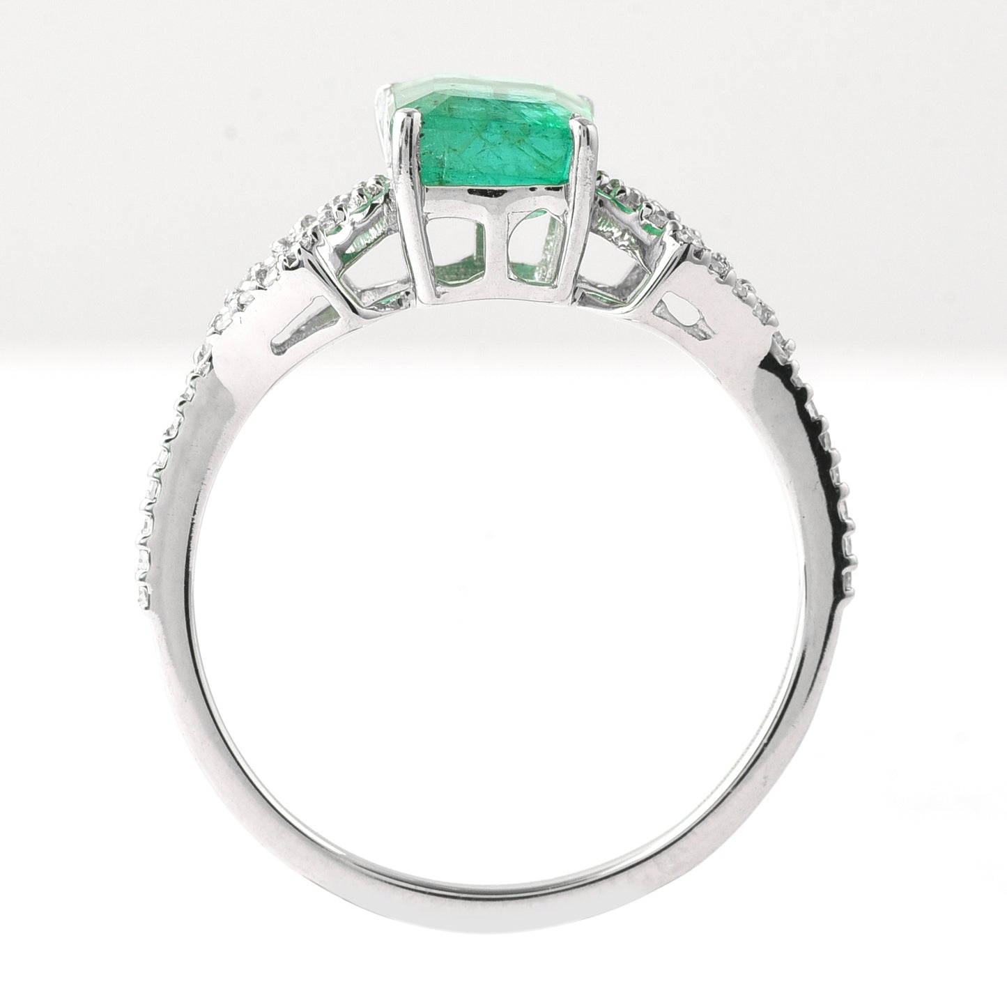 1.55 Ct Octagon Step Cut Natural Emerald 950 Platinum Ring