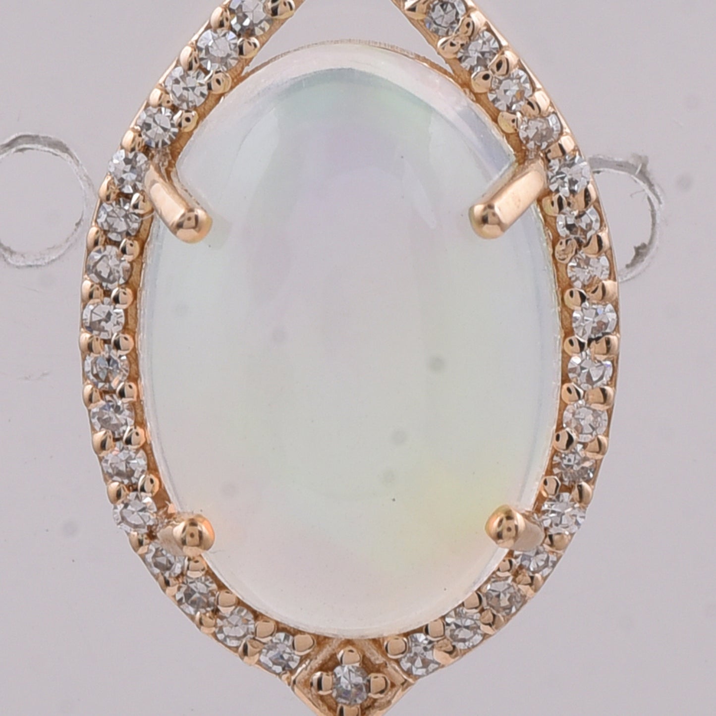 2.59 Ct Oval Cabochon Cut Natural Opal 14K Gold Pendant