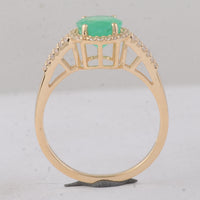 1.58 Ct Round Emerald 9K Gold Ring