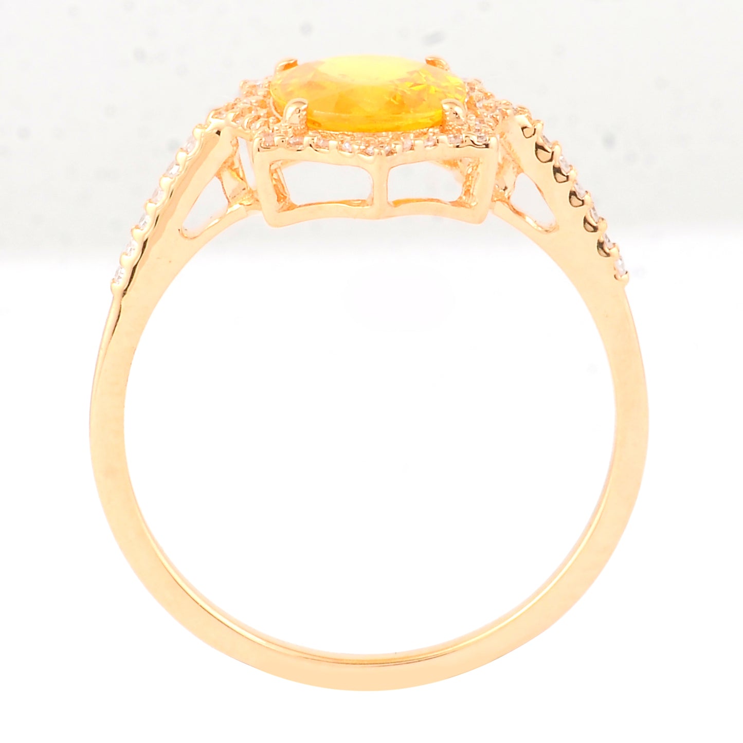 1.92 Ct Oval Mixed Cut Natural Yellow Sapphire 14K Gold Ring