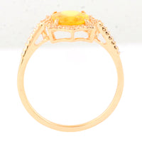 1.92 Ct Oval Mixed Cut Natural Yellow Sapphire 14K Gold Ring