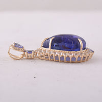 15.28 Ct Pear Tanzanite 9K Gold Pendant